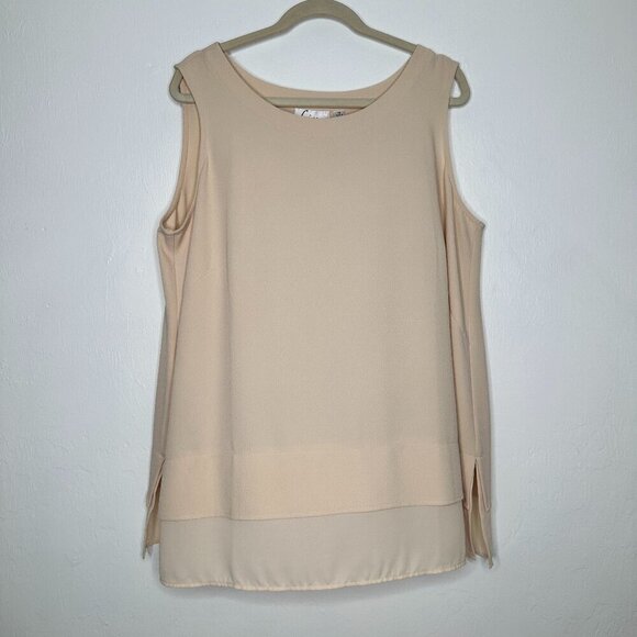 Linea by Louis Dell'Olia Tan Sleeveless Top Size 1X - Picture 1 of 7